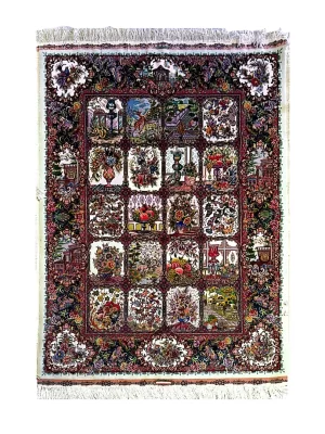 فرش دست بافت تبریز گلستان قابی