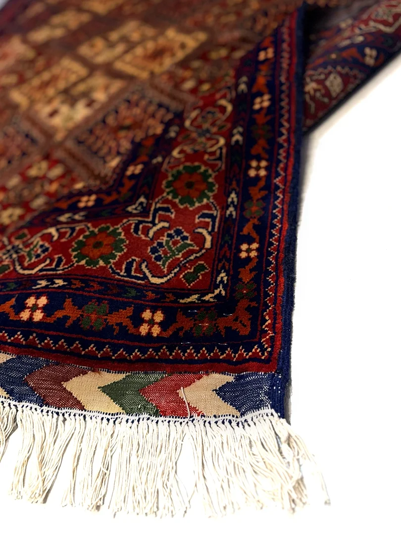 فرش دست بافت 3 متری خان محمدی 130*194 مستطیل هندسی 40 رج پشم کرم / بژ 8 کیلو سنتی - Image 2