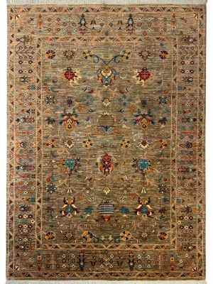 فرش دست بافت 6 متری سلطان اباد 302*199 مستطیل افشان امریکایی 25 رج پشم دست ریس کرم / بژ 20 کیلو مدرن