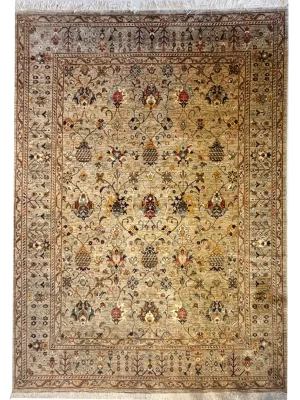 فرش دست بافت 7.5 متری سلطان اباد 247*300 مستطیل افشان امریکایی 25 رج پشم کرم / بژ 25 کیلو مدرن