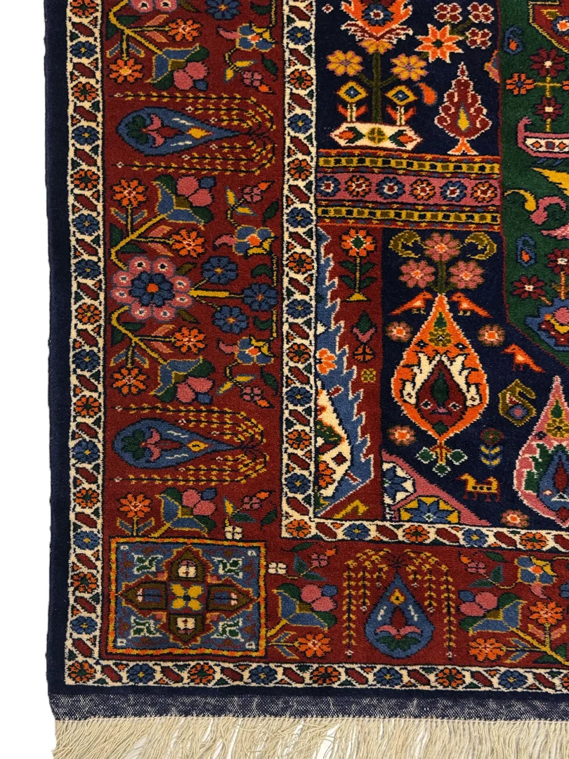 فرش دست بافت 2.5 متری عشایری/قشقایی 190*127 مستطیل درخت زندگی - لچک ترنجی 30 رج پشم کرم / بژ 8 کیلو - Image 2