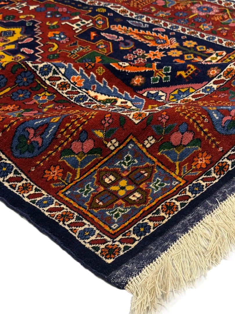 فرش دست بافت 2.5 متری عشایری/قشقایی 190*127 مستطیل درخت زندگی - لچک ترنجی 30 رج پشم کرم / بژ 8 کیلو - Image 3