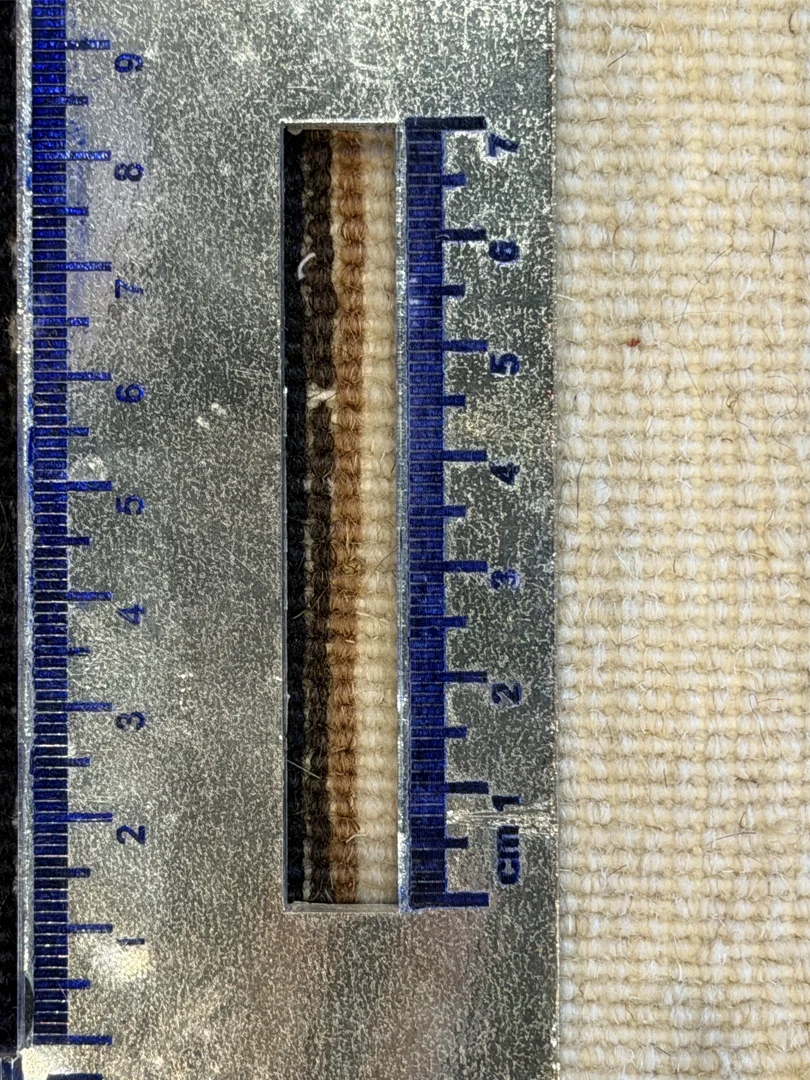 فرش دست بافت 6 متری سبزوار 200*300 مستطیل کف ساده 35 رج پشم و ابریشم کرم / بژ 25 کیلو - Image 5