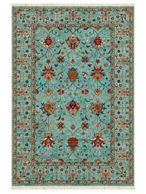 فرش دست بافت 4 متری سلطان اباد 175*240 مستطیل افشان امریکایی 30 رج پشم دست ریس آبی / سرمه ایی 25 کیلو مدرن