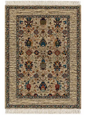 فرش دست بافت 4 متری سلطان اباد 167*235 مستطیل افشان امریکایی 30 رج پشم دست ریس کرم / بژ 20 کیلو مدرن