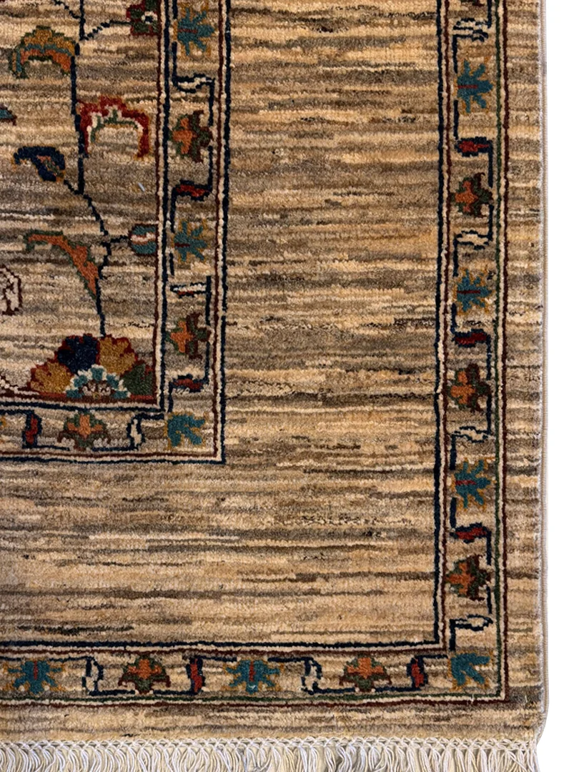 فرش دست بافت 4 متری سلطان اباد 167*235 مستطیل افشان امریکایی 30 رج پشم دست ریس کرم / بژ 20 کیلو مدرن - تصویر 3